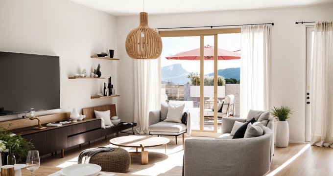 Achat / Vente immobilier neuf Douvaine proche centre à 40 min en voiture de Genève (74140) - Réf. 12873