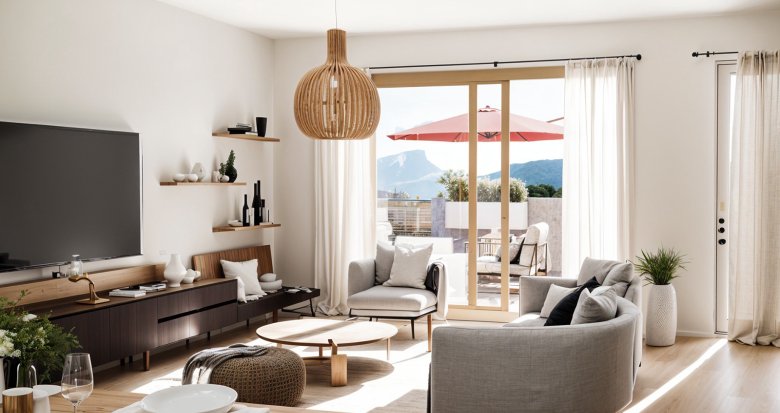 Achat / Vente immobilier neuf Douvaine proche centre à 40 min en voiture de Genève (74140) - Réf. 12873