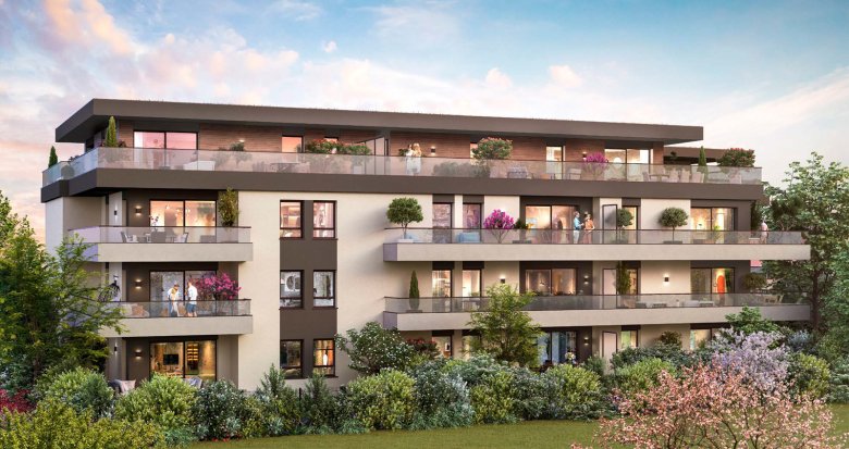 Achat / Vente immobilier neuf Douvaine proche centre à 40 min en voiture de Genève (74140) - Réf. 12873
