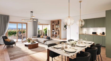 Programme immobilier neuf LES PROMENADES DE BILLY - Annecy Pringy : logements neufs sécurisés et verdoyants proche des commodités (74000) - Référence : 15357