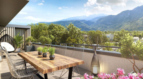 Programme immobilier neuf Poem - Ayse : Résidence studio–T4 avec cadre verdoyant et confort optimisé proche des transports (74130) - Référence : 5375