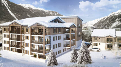 Programme immobilier neuf WHITE PEARL - Chamonix Mont-Blanc : Résidence T2–T6 avec cadre montagnard et confort moderne proche des commodités (74400) - Référence : 4976