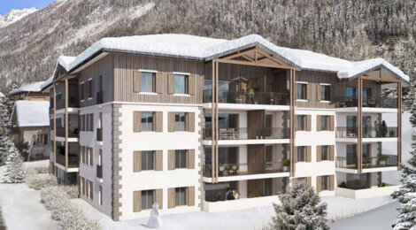Programme immobilier neuf WHITE PEARL - Chamonix Mont-Blanc : Résidence T2–T6 avec cadre montagnard et confort moderne proche des commodités (74400) - Référence : 4976