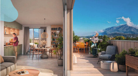 Programme immobilier neuf LES DEMEURES DE GAÏA - Cognin : logements neufs sécurisés et verdoyants proche des commodités (73160) - Référence : 15122