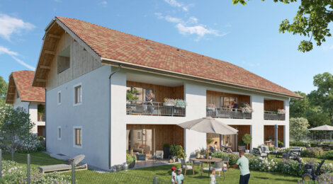 Programme immobilier neuf Domaine de la Commanderie - CORNIER (74) - Cornier : Résidence T2–T3 avec cadre montagnard et confort optimisé proche des commodités (74800) - Référence : 14592