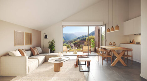 Programme immobilier neuf Les Embrunes - Dingy-Saint-Clair : Résidence T2–T4 avec cadre montagnard et confort optimisé proche des commodités (74230) - Référence : 7048