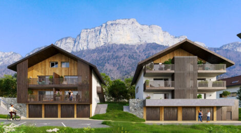 Programme immobilier neuf Les Embrunes - Dingy-Saint-Clair : Résidence T2–T4 avec cadre montagnard et confort optimisé proche des commodités (74230) - Référence : 7048