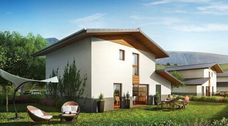 Programme immobilier neuf SNÖ - Domancy : Résidence de 20 villas T4–T5 avec jardins et garages dans un cadre naturel préservé (74700) - Référence : 1493
