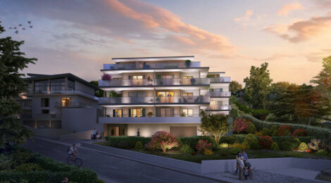 Programme immobilier neuf Green View - Evian-les-Bains : logements neufs sécurisés et verdoyants proche des commodités (74500) - Référence : 15551