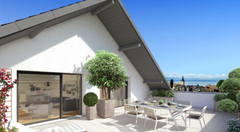 Programme immobilier neuf NATURE ET O - Maxilly-sur-Léman : Résidence T2–T5 avec paysages lacustres et confort moderne proche d’Evian (74500) - Référence : 1100