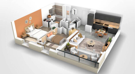 Programme immobilier neuf Les jardins des Prés Nouveaux - Mouxy : Résidence T2–T5 avec cadre montagnard et confort optimisé proche des commodités (73100) - Référence : 6597