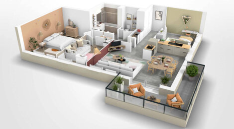 Programme immobilier neuf Les jardins des Prés Nouveaux - Mouxy : Résidence T2–T5 avec cadre montagnard et confort optimisé proche des commodités (73100) - Référence : 6597
