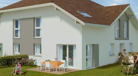 Programme immobilier neuf LES CARRÉS DES ALOUETTES - Saint-Blaise : Maisons T4 avec parkings privés et vues panoramiques sur le Genevois (74350) - Référence : 130