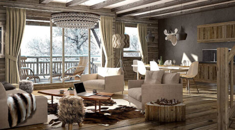 Programme immobilier neuf LA COUR DES ALPES - Samoëns : Résidence T3–T5 avec cadre montagnard et ambiance chaleureuse proche des commodités (74340) - Référence : 4271