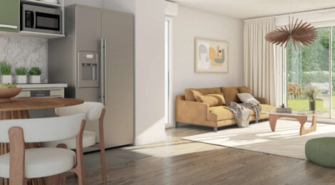 Programme immobilier neuf Source Bleue - Sciez villas duplex avec jardins et vues montagnes (74140) - Référence : 17480