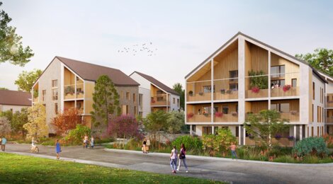 Programme immobilier neuf OSMOSE - Sergy : logements neufs sécurisés et verdoyants proche des transports (01630) - Référence : 14285