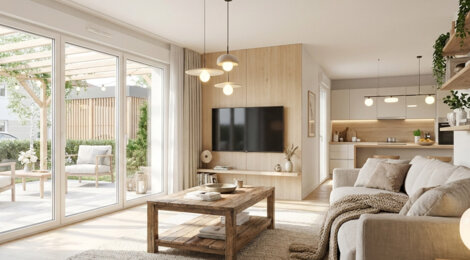 Programme immobilier neuf LES CARRES D'ORCHEZ - Thyez duplex avec jardin vue montagne (74300) - Référence : 14027