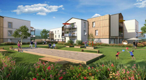 Programme immobilier neuf OCARINA - Titre :Rumilly : Résidence T2–T4 avec cadre naturel et confort moderne proche des espaces verts (74150) - Référence : 14255