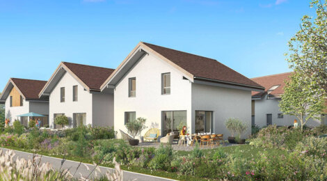 Programme immobilier neuf Domaine des oiseaux - Vallières-sur-Fier cadre naturel maisons neuves proches Annecy (74150) - Référence : 17128