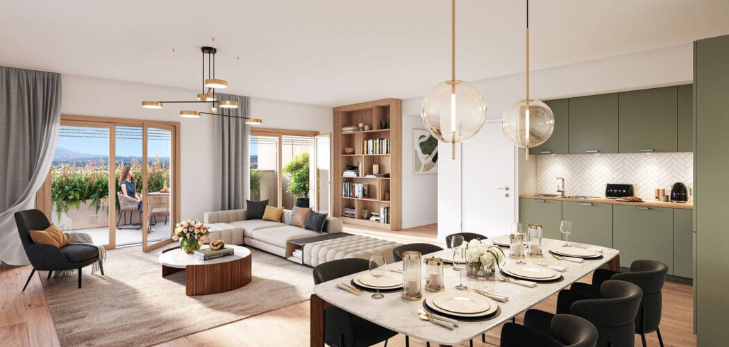 Programme immobilier neuf LES PROMENADES DE BILLY - Annecy Pringy : logements neufs sécurisés et verdoyants proche des commodités (74000) - Référence : 15357