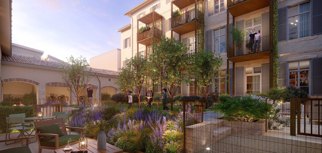 Programme immobilier neuf La cour des arts - Bourg-en-Bresse réhabilitation centre appartements lumineux avec extérieur (01000) - Référence : 17050