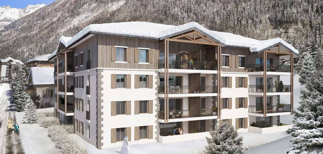 Programme immobilier neuf WHITE PEARL - Chamonix Mont-Blanc : Résidence T2–T6 avec cadre montagnard et confort moderne proche des commodités (74400) - Référence : 4976