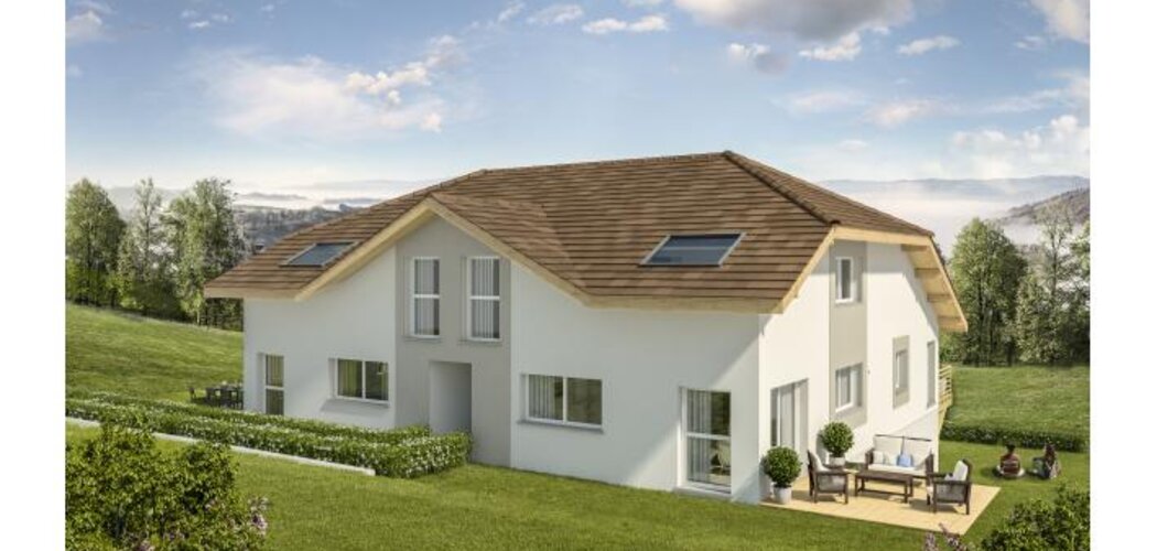 Programme immobilier neuf Les carres de la canopee - Chilly : Résidence T4 avec jardins et garages dans un cadre villageois convivial (74270) - Référence : 1082