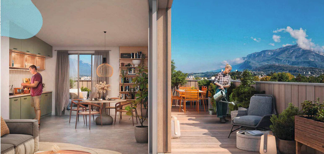 Programme immobilier neuf LES DEMEURES DE GAÏA - Cognin : logements neufs sécurisés et verdoyants proche des commodités (73160) - Référence : 15122