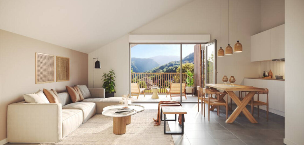 Programme immobilier neuf Les Embrunes - Dingy-Saint-Clair : Résidence T2–T4 avec cadre montagnard et confort optimisé proche des commodités (74230) - Référence : 7048