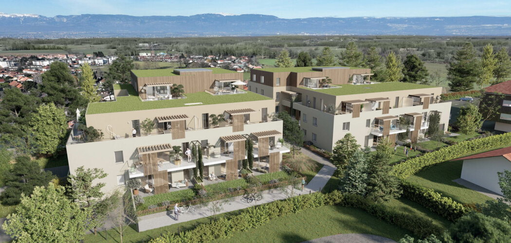 Programme immobilier neuf GRAND ANGLE - Douvaine : logements neufs sécurisés et verdoyants proche des commodités (74140) - Référence : 8280