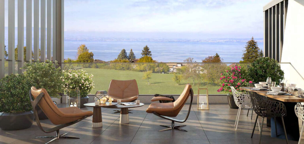 Programme immobilier neuf Hill Park 3ème tranche - Évian-les-Bains cadre naturel vue lac appartements lumineux (74500) - Référence : 17108