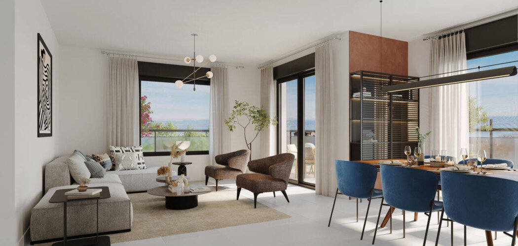 Programme immobilier neuf Green View - Evian-les-Bains : logements neufs sécurisés et verdoyants proche des commodités (74500) - Référence : 15551