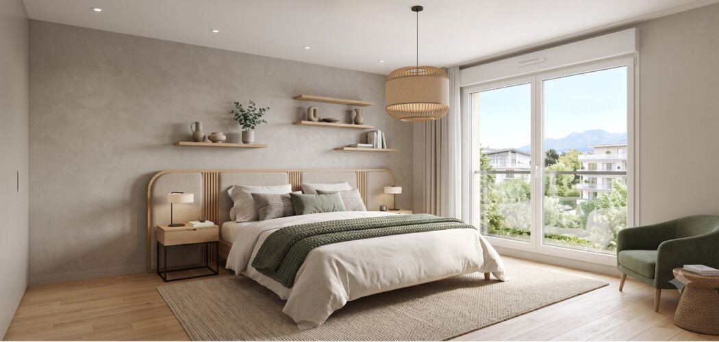 Programme immobilier neuf Green View - Evian-les-Bains : logements neufs sécurisés et verdoyants proche des commodités (74500) - Référence : 15551