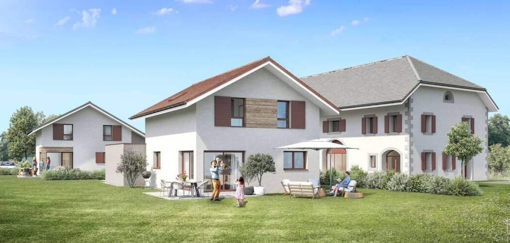 Programme immobilier neuf LE CLOS LYLO - Hauteville-sur-Fier : maisons et appartements neufs T3–T5 proche des montagnes (74150) - Référence : 12129