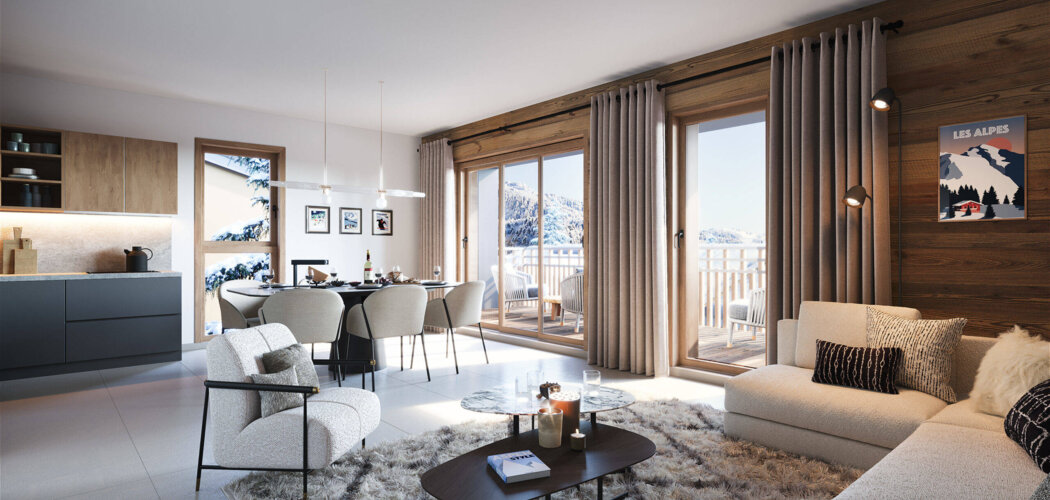 Programme immobilier neuf LES CHALETS D'OLCA - Houches proche du téléphérique de Bellevue (74310) - Référence : 10996