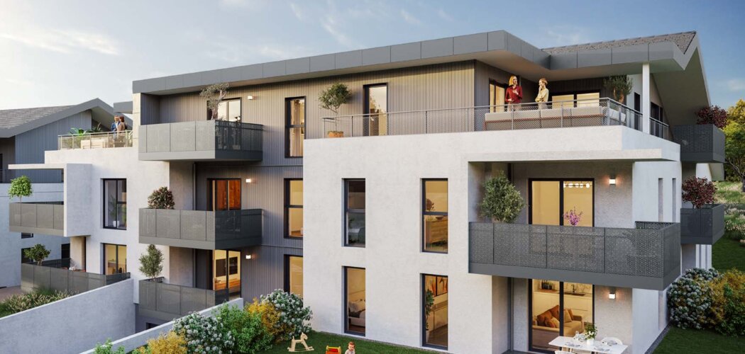 Programme immobilier neuf Les Vergers de Marcel + Domaine Les Marcellines - Les Ollières : logements neufs T2–T6 proche d’Annecy et des montagnes (74570) - Référence : 15794