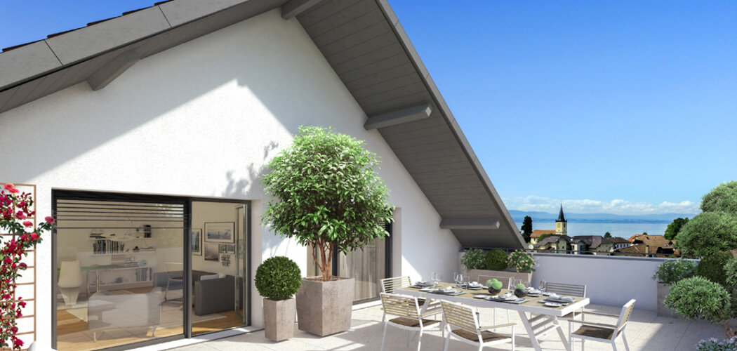 Programme immobilier neuf NATURE ET O - Maxilly-sur-Léman : Résidence T2–T5 avec paysages lacustres et confort moderne proche d’Evian (74500) - Référence : 1100