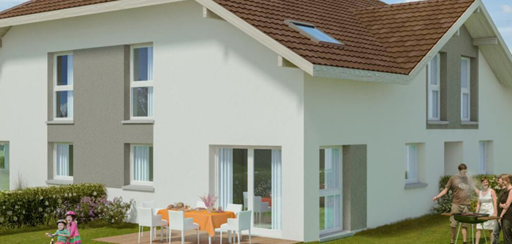 Programme immobilier neuf LES CARRÉS DES ALOUETTES - Saint-Blaise : Maisons T4 avec parkings privés et vues panoramiques sur le Genevois (74350) - Référence : 130