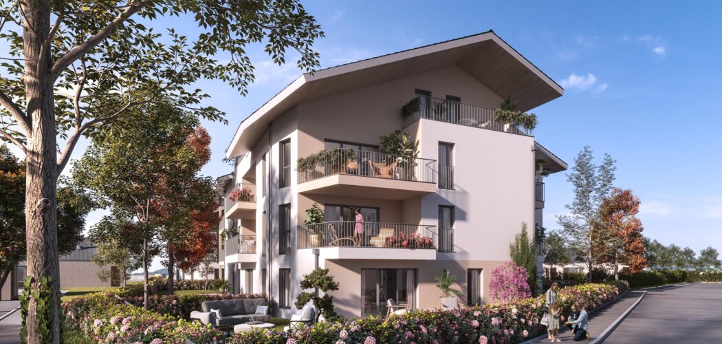 Programme immobilier neuf SYMBIOSE - Saint-Félix, logements neufs et proximité Grand Annecy en cœur de village (74540) - Référence : 15972
