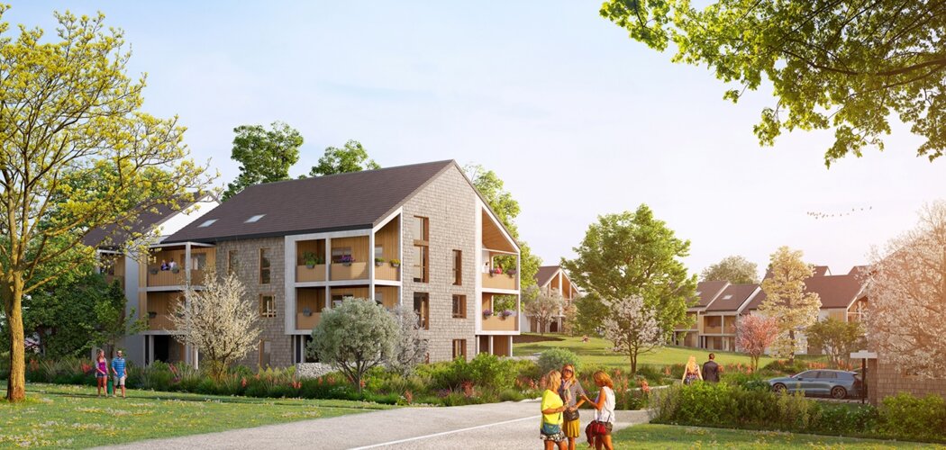 Programme immobilier neuf OSMOSE - Sergy : logements neufs sécurisés et verdoyants proche des transports (01630) - Référence : 14285