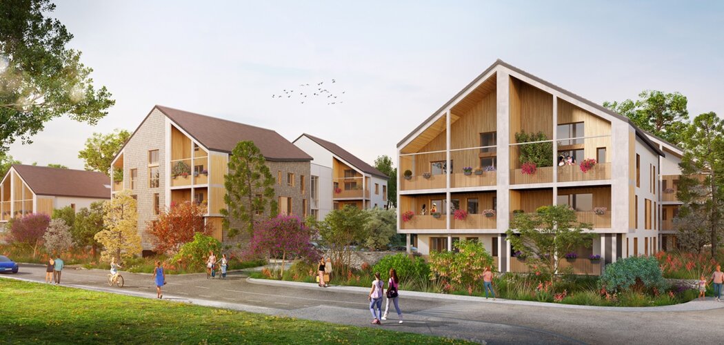 Programme immobilier neuf OSMOSE - Sergy : logements neufs sécurisés et verdoyants proche des transports (01630) - Référence : 14285