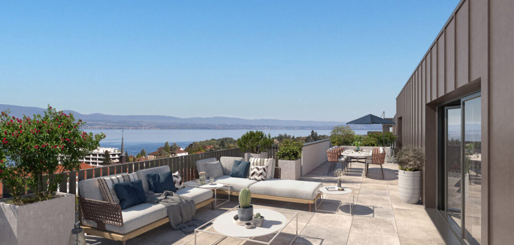 Programme immobilier neuf Le Belvédère du Léman - Thonon-les-Bains : logements neufs sécurisés et verdoyants proche du lac (74200) - Référence : 14953