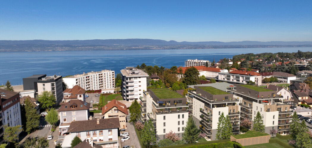Programme immobilier neuf Le Belvédère du Léman - Thonon-les-Bains : logements neufs sécurisés et verdoyants proche du lac (74200) - Référence : 14953