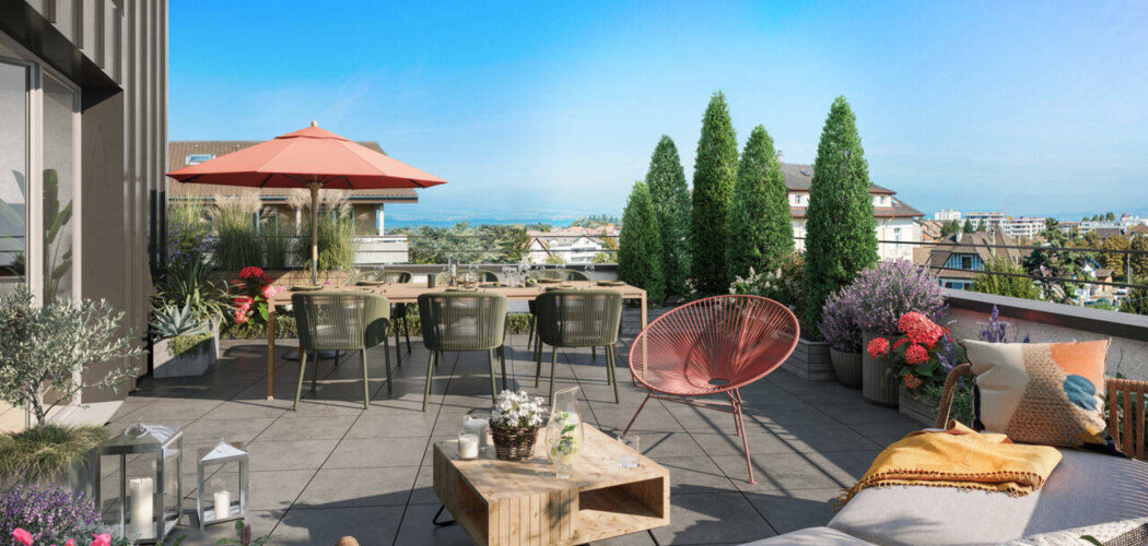 Programme immobilier neuf Les Jardins du Lac - Thonon-les-Bains : Résidence studio–T6 avec cadre moderne et confort optimisé proche des commodités (74200) - Référence : 14394