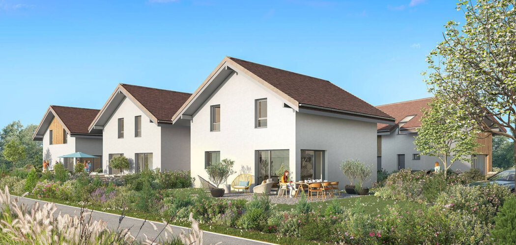 Programme immobilier neuf Domaine des oiseaux - Vallières-sur-Fier cadre naturel maisons neuves proches Annecy (74150) - Référence : 17128