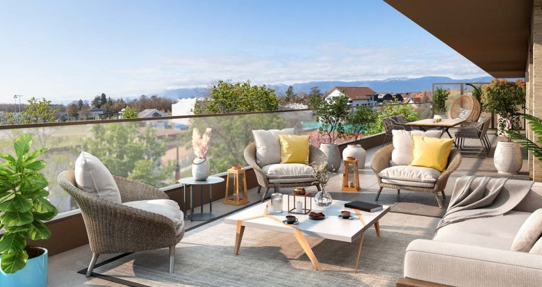 Achat / Vente immobilier neuf Douvaine proche centre à 40 min en voiture de Genève (74140) - Réf. 12873