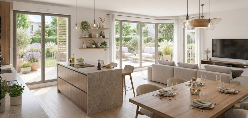 Programme immobilier neuf Le Franklin - Rumilly logements avec terrasse proche commerces et services (74150) - Référence : 17492