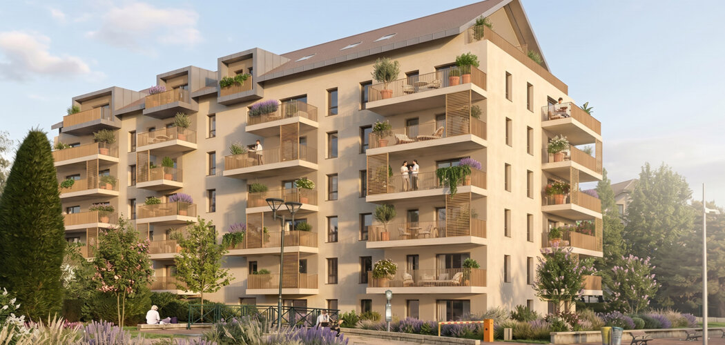 Programme immobilier neuf Le Franklin - Rumilly logements avec terrasse proche commerces et services (74150) - Référence : 17492